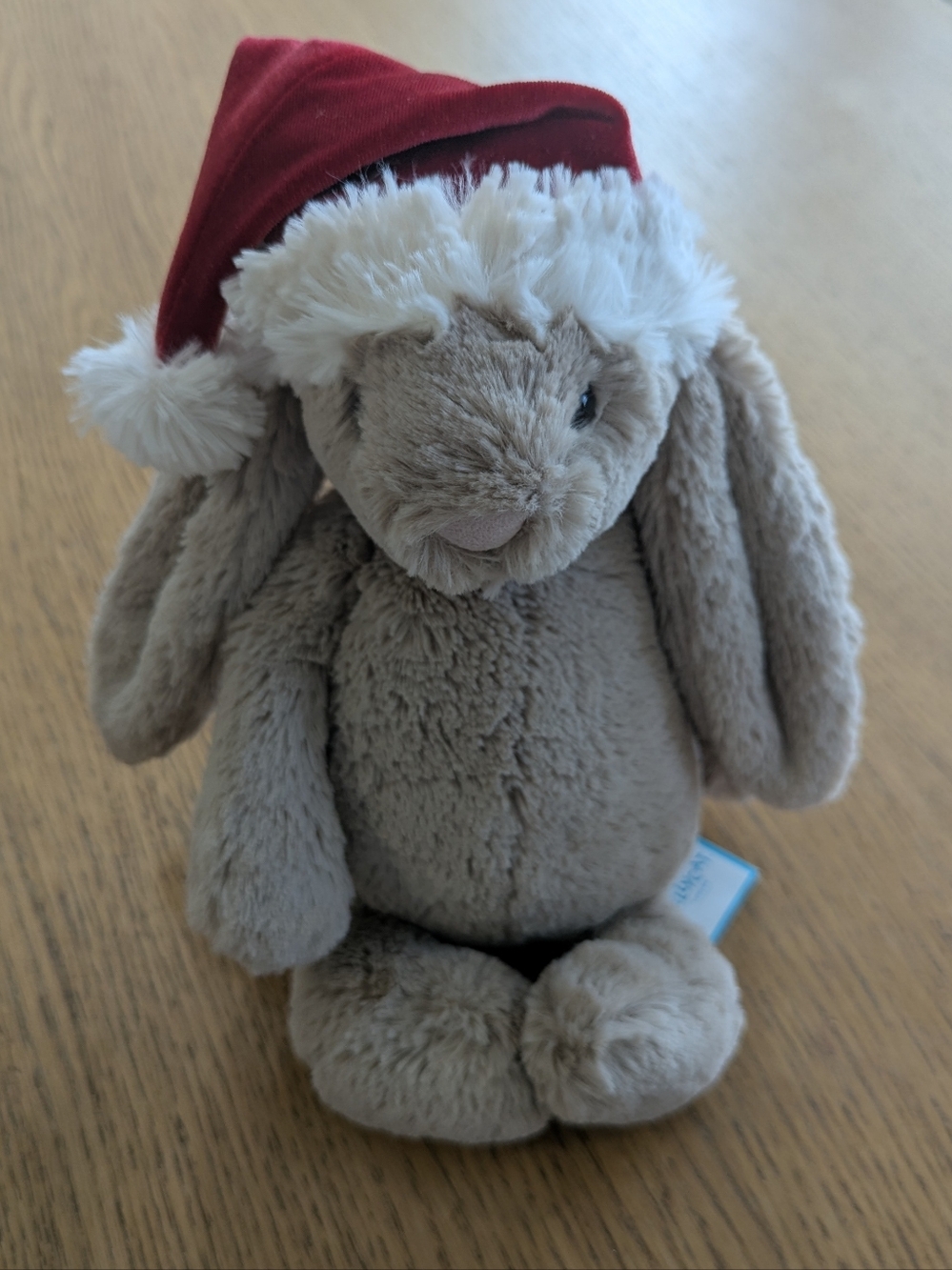 Jellycat Bashful Christmas Bunny Plush Brown & Red Santa Hat